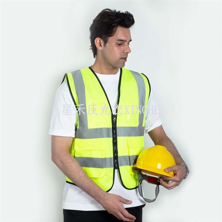 Case Of Fluorescent Lime Green Soft Poly Safety Vests With Silver Stripes