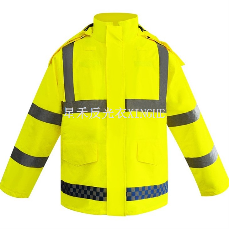 Reflecterende regenjas met meerdere zakken