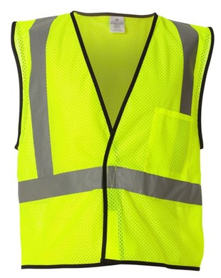 Economy vest met klittenband en enkele zak